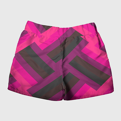 Женские шорты Розовый и тёмный паттерн / 3D-принт – фото 2