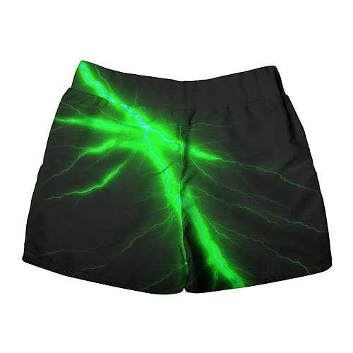 Женские шорты Зеленый разряд молнии / 3D-принт – фото 2