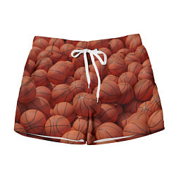 Шорты женские Узор с баскетбольными мячами, цвет: 3D-принт