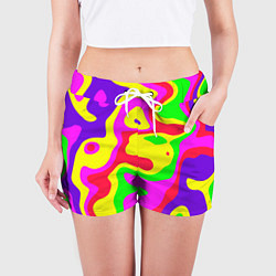 Шорты женские Абстракция пять цветов, цвет: 3D-принт — фото 2