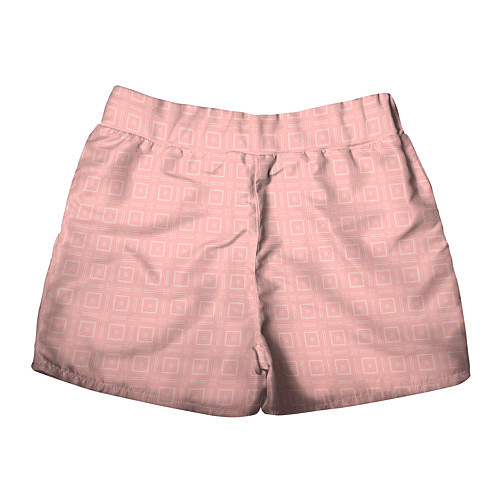Женские шорты Бледно-розовый с квадратиками / 3D-принт – фото 2