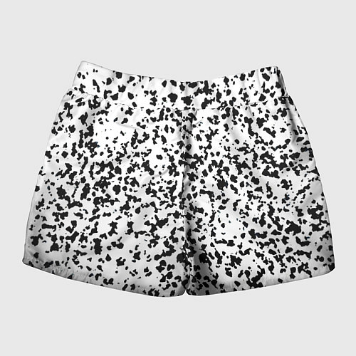 Женские шорты Пятнистый чёрно-белый паттерн / 3D-принт – фото 2