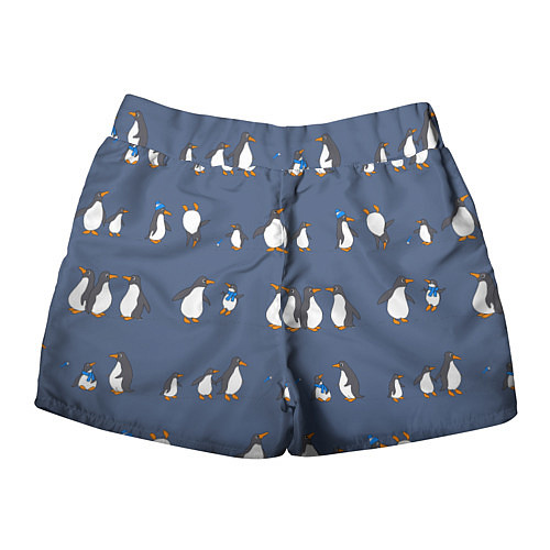 Женские шорты Забавное семейство пингвинов / 3D-принт – фото 2