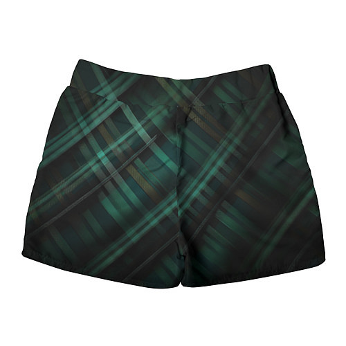 Женские шорты Тёмно-зелёная шотландская клетка / 3D-принт – фото 2