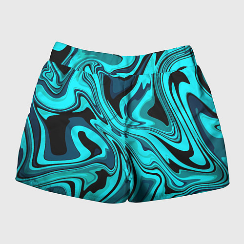 Женские шорты Абстракция плазма бирюзовый / 3D-принт – фото 2