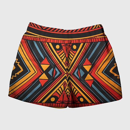 Женские шорты Геометрический узор в африканском стиле / 3D-принт – фото 2