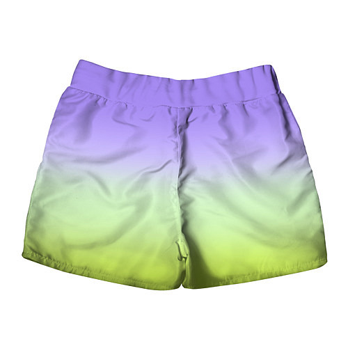 Женские шорты Фиолетовый мятный и желто-зеленый градиент / 3D-принт – фото 2