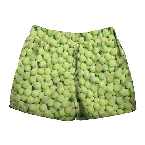 Женские шорты Много теннисных мячей / 3D-принт – фото 2