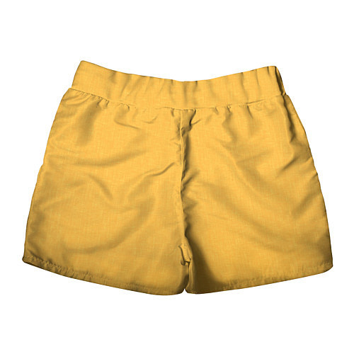 Женские шорты Жёлтый однотонный текстура / 3D-принт – фото 2