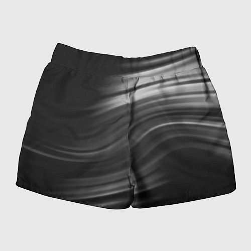 Женские шорты Черно белый волнистый абстрактный узор / 3D-принт – фото 2