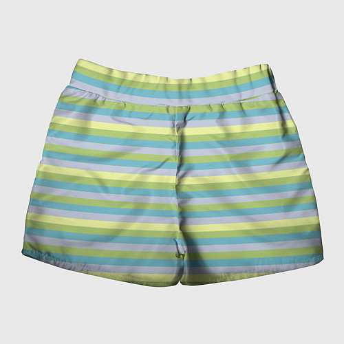 Женские шорты Серый и лимонный полосатый / 3D-принт – фото 2