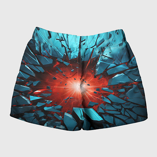 Женские шорты Взрыв бирюзовых камней / 3D-принт – фото 2