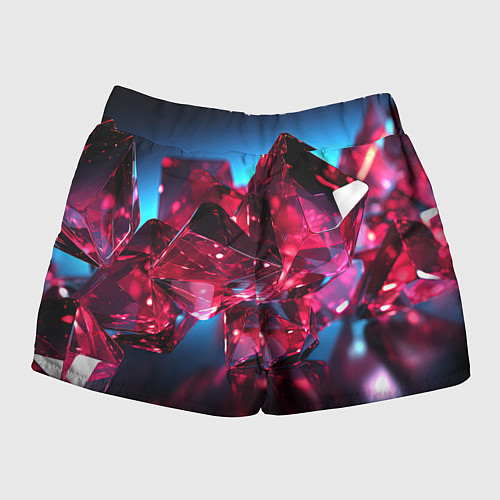 Женские шорты Стеклянные красные камни / 3D-принт – фото 2