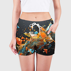 Шорты женские Взрыв и мелкие осколки, цвет: 3D-принт — фото 2