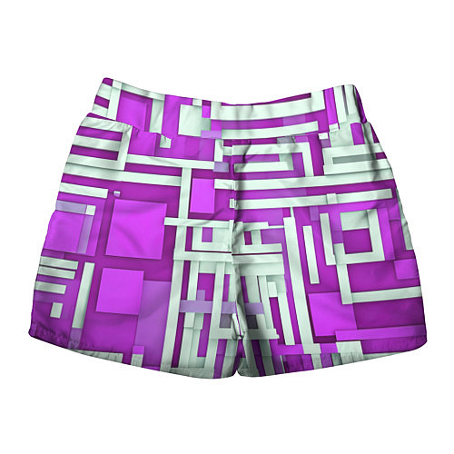 Женские шорты Полосы на фиолетовом фоне / 3D-принт – фото 2