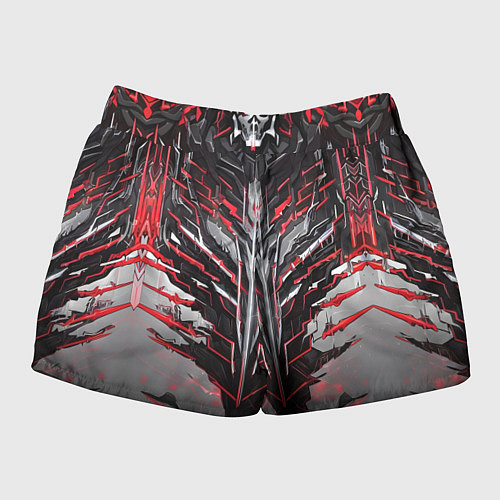 Женские шорты Киберпанк доспех красный / 3D-принт – фото 2