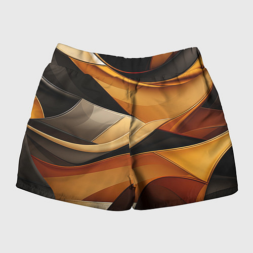 Женские шорты Желтая и черная абстракция / 3D-принт – фото 2