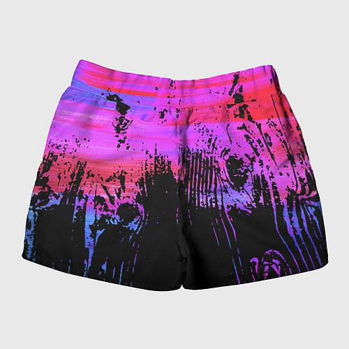 Женские шорты Розово синий сочный гранж / 3D-принт – фото 2