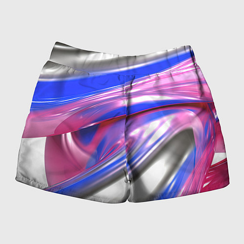 Женские шорты Вязкая абстракция в фиолетовых оттенках / 3D-принт – фото 2