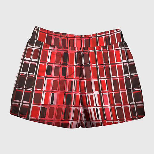 Женские шорты Красные прямоугольники / 3D-принт – фото 2