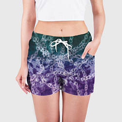Шорты женские Абстракция - ДНК цепочка, цвет: 3D-принт — фото 2