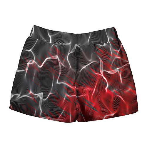 Женские шорты Дым и красные текстуры / 3D-принт – фото 2
