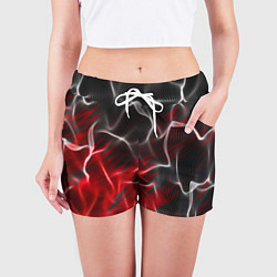 Шорты женские Дым и красные текстуры, цвет: 3D-принт — фото 2