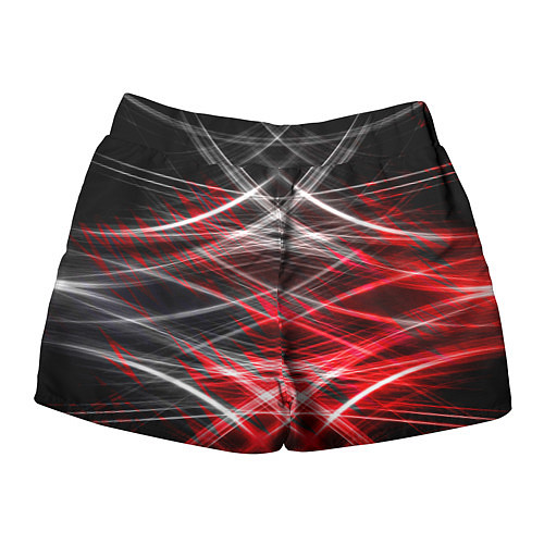 Женские шорты Красный лазер линии / 3D-принт – фото 2