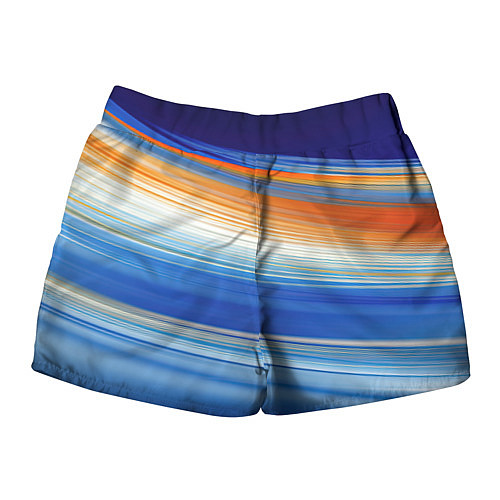 Женские шорты Оранжевые и синий градиент / 3D-принт – фото 2