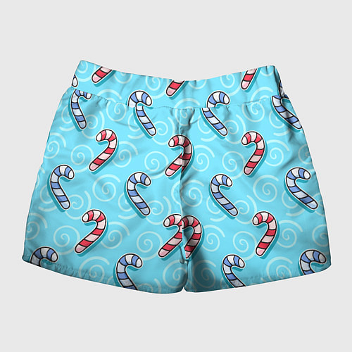 Женские шорты Новогодний леденец трость / 3D-принт – фото 2