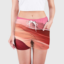 Шорты женские Нежная персиковая абстракция, цвет: 3D-принт — фото 2