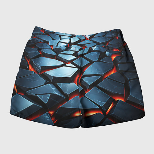 Женские шорты Абстрактные плиты с оранжевым светом / 3D-принт – фото 2