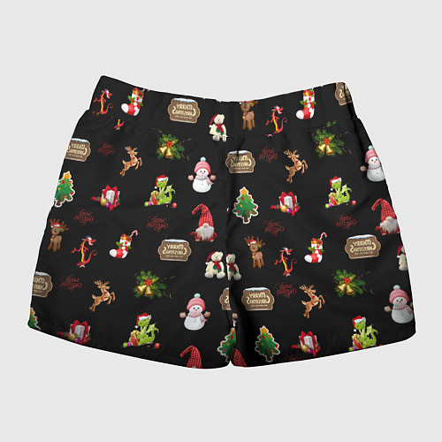 Женские шорты Много новогодних игрушек / 3D-принт – фото 2