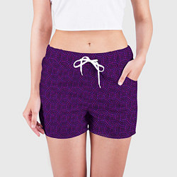 Шорты женские Паттерн сиреневой мозаики, цвет: 3D-принт — фото 2