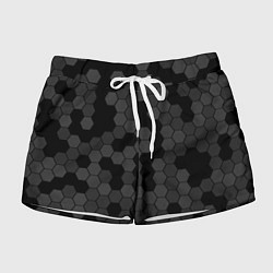 Женские шорты Камуфляж гексагон черный