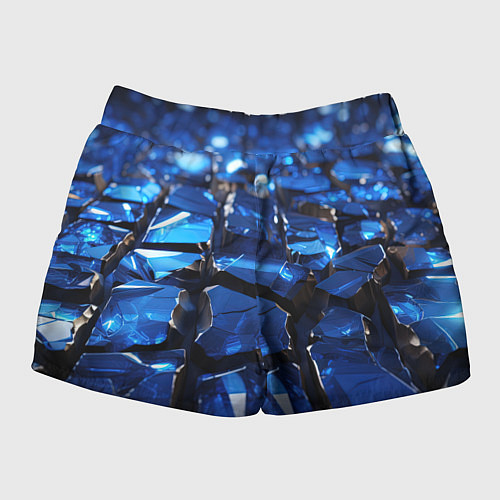 Женские шорты Синие яркие кубики / 3D-принт – фото 2