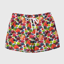 Шорты женские Разные ягоды, цвет: 3D-принт