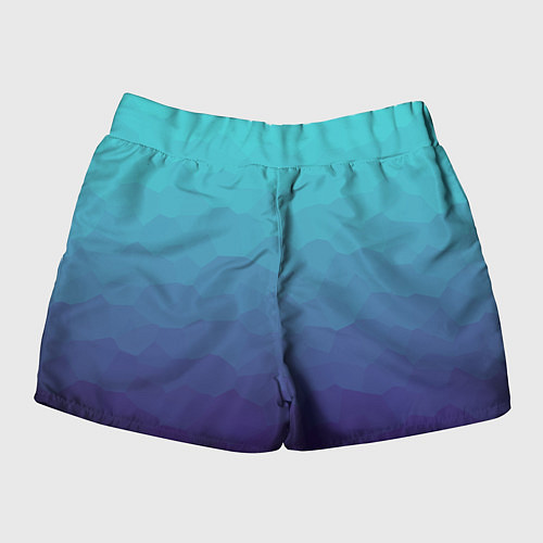 Женские шорты Графический эффект на бирюзово-синего градиенте / 3D-принт – фото 2