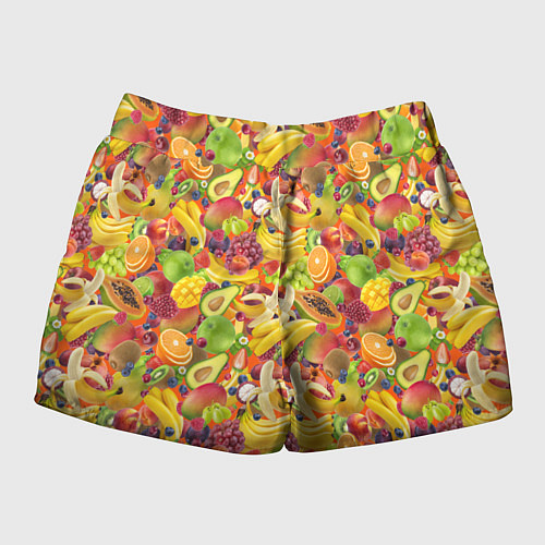 Женские шорты Экзотические фрукты и ягоды / 3D-принт – фото 2