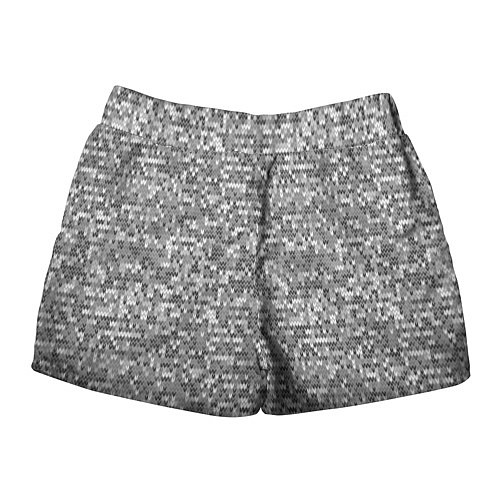 Женские шорты Узор серого вязанного трикотажа меланж / 3D-принт – фото 2