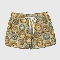 Женские шорты Паттерн лесной ежик