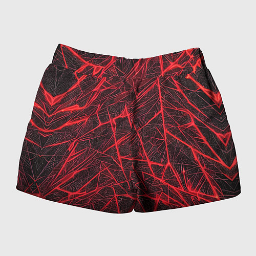 Женские шорты Красная паутина на чёрном фоне / 3D-принт – фото 2