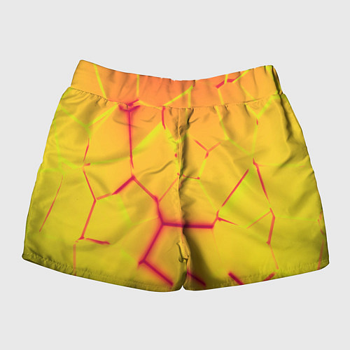 Женские шорты Плиты желтые броня / 3D-принт – фото 2