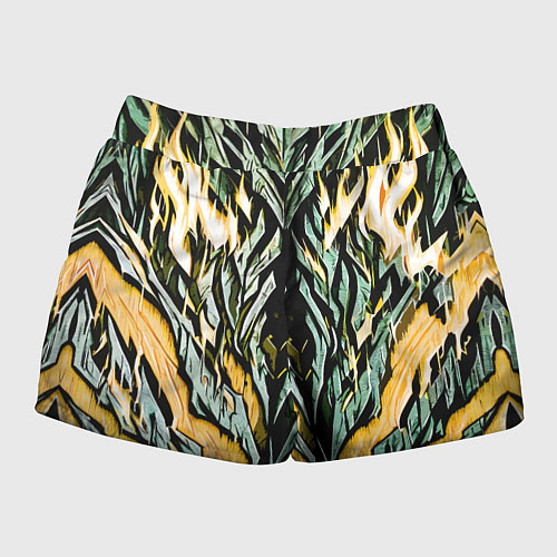 Женские шорты Камень и жёлтый огонь / 3D-принт – фото 2