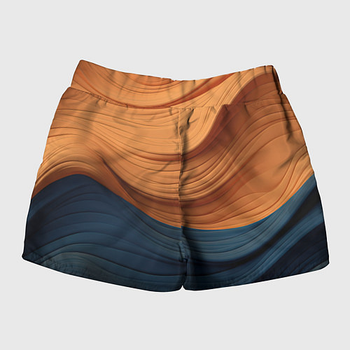 Женские шорты Оранжевая и синяя абстракция / 3D-принт – фото 2
