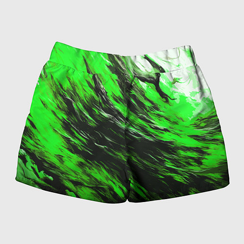 Женские шорты Чёрная и зелёная буря / 3D-принт – фото 2