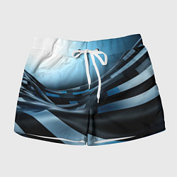 Женские шорты Черно-синий абстрактный спортивный стиль
