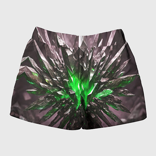 Женские шорты Драгоценный камень зелёный / 3D-принт – фото 2