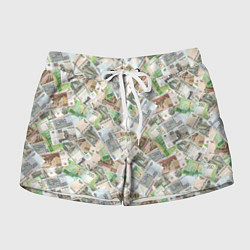 Женские шорты Российские денежные купюры