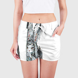 Шорты женские Застенчивый кролик, цвет: 3D-принт — фото 2